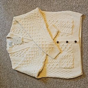 Men's Ivory Wool Cardigan